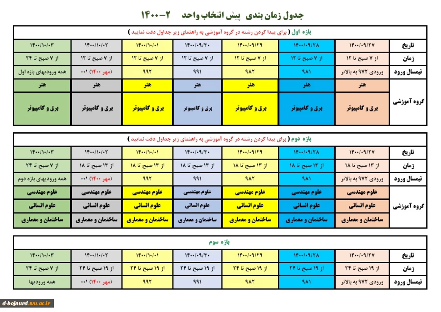 پیش انتخاب واحد خیلی مهم 2