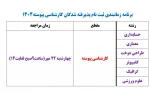 جدول زمانبندی ثبت نام پذیرفته شدگان کارشناسی پیوسته ۱۴۰۴( ورودی مهر و بهمن) 2